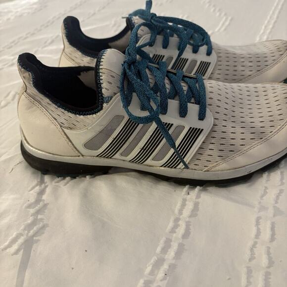 adidas Other - Adidas Spikeless Mesh Golf Shoes White Teal Laces Lightweight Men’s Size 9